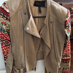 BCBGMaxAzria Beige Outerwear- Suede Jacket